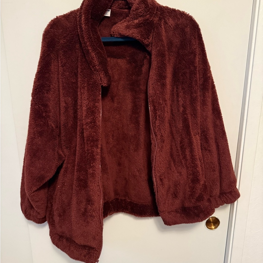 Old Navy Teddy Jacket | Warm Brown | Size M